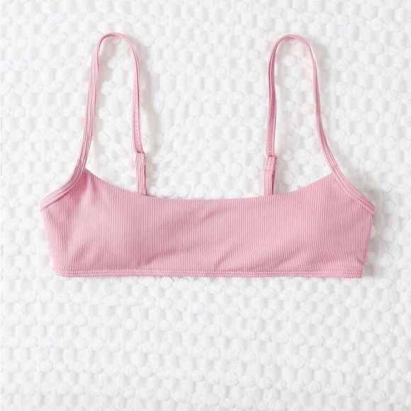 Pink Ribbed Bikini Top - Picture 2 of 4